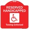 Signmission Reserved Handicapped Towing Enforced Heavy-Gauge Aluminum Sign, 18" x 18", RW-1818-9769 A-DES-RW-1818-9769 - alternate 1